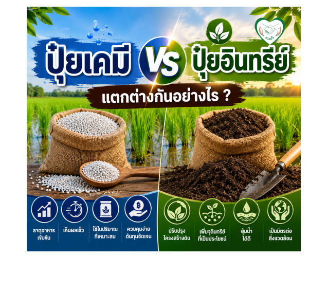 ปุ๋ยเคมี VS ปุ๋ยอินทรีย์ แตกต่างกันอย่างไร ?